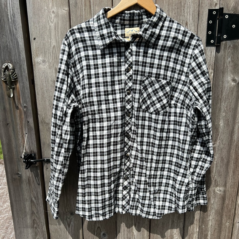 Blue Mountain Black&White Plaid Flannel
